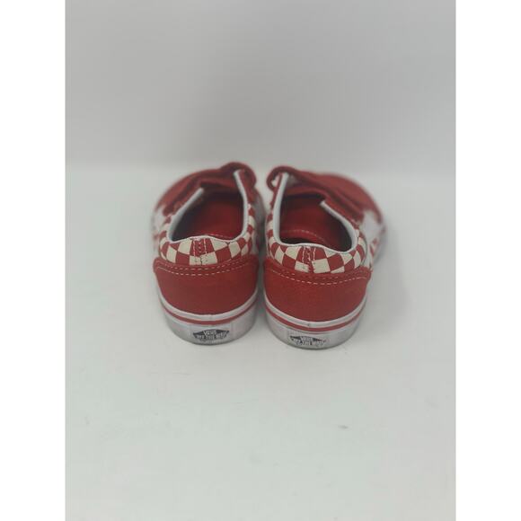 Hard to Find! Toddler Vans Old Skool Red White Checker Velcro Sneaker Size 9 - Picture 4 of 7